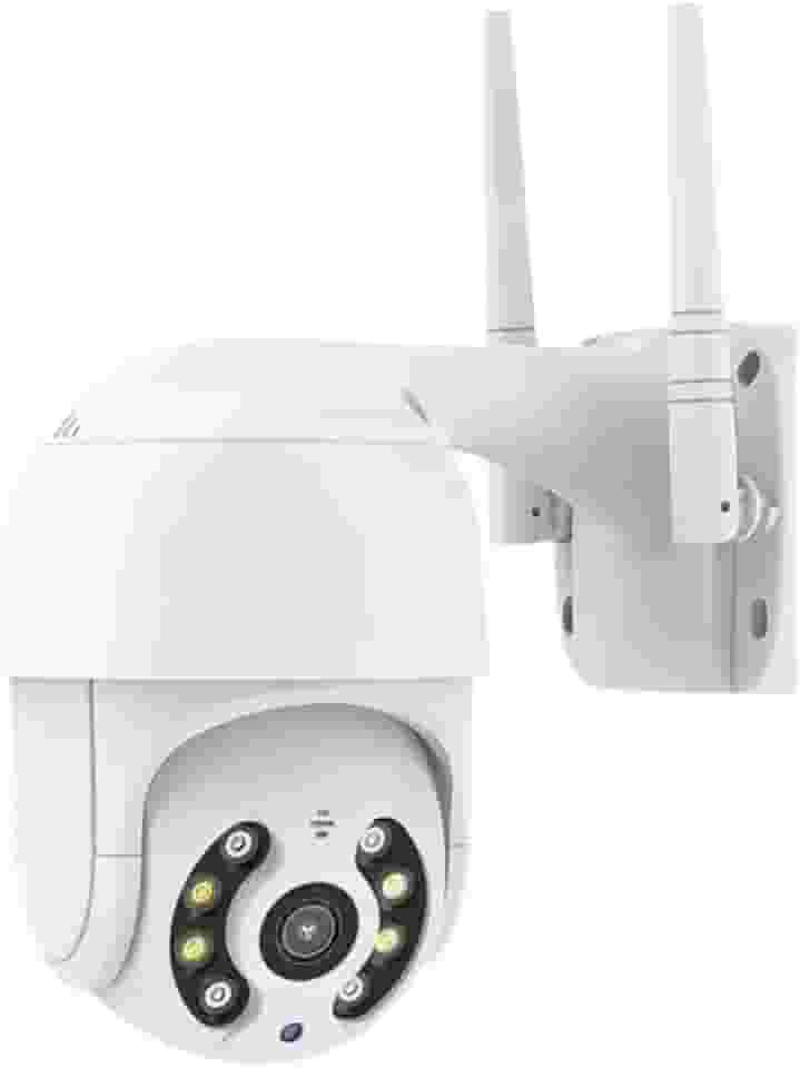 Câmera De Segurança Branca Para Parte Externa Da Casa Com Wi-Fi E Rotação De 320º Horizontal e 110° Vertical Visão Noturna E Sensor De Movimento