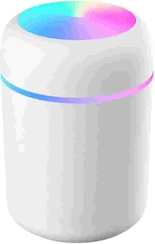 Umidificador de Ar Difusor de Aromas Ultrassônico 300ml - Óleos Essenciais, Luz LED Luminaria, Bivolt - Silencioso e Portátil para Casa e Escritório (Branco)