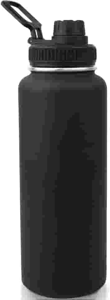 Garrafa Térmica Duplamente Isolada a Vácuo, 1200ml, Mantém Bebidas Quentes por 8 Horas e Geladas por 12 Horas (preto)