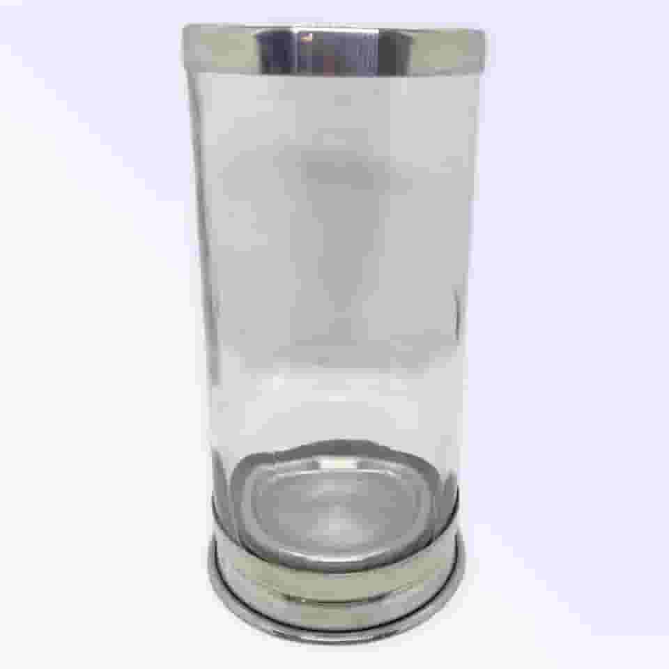 Meta Atacado, Suporte Para Vela 7 Dias 18 Cm Vidro Transparente Alumínio