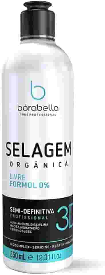 Selagem Borabella Semi-Definitiva Sem Formol 350ml - Progressiva Profissional Efeito Liso Natural, Brilho Espelhado e Anti-Frizz