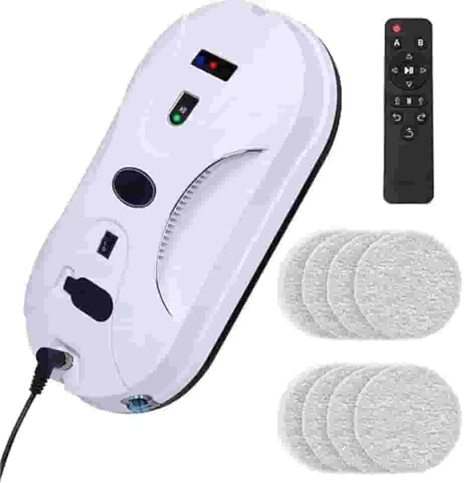 Robô Limpa Vidros com Bateria de Emergência e Sensores de Bordas Antiqueda,WKJWQWHY F400 Robô De Limpeza Branco,robô limpador automático inteligente remoto,