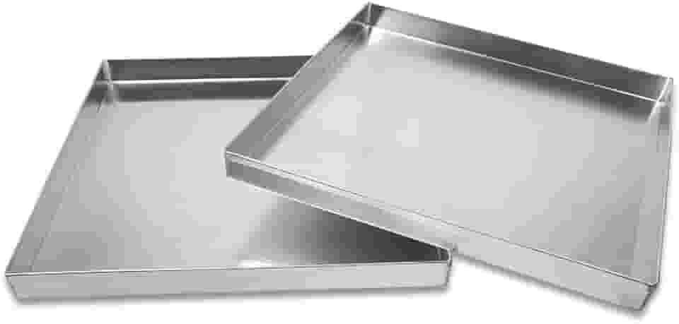 KIT 2 FORMAS ASSADEIRAS QUADRADAS BROWNIE 35X35X3 ALUMÍNIO