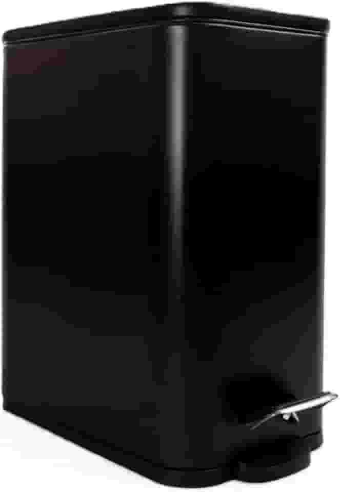 Lixeira 5L Pedal Tampa Fechamento Suave Soft Close Modelo Slim Retângular Premium Compacta Cozinha Banheiro Escritório
