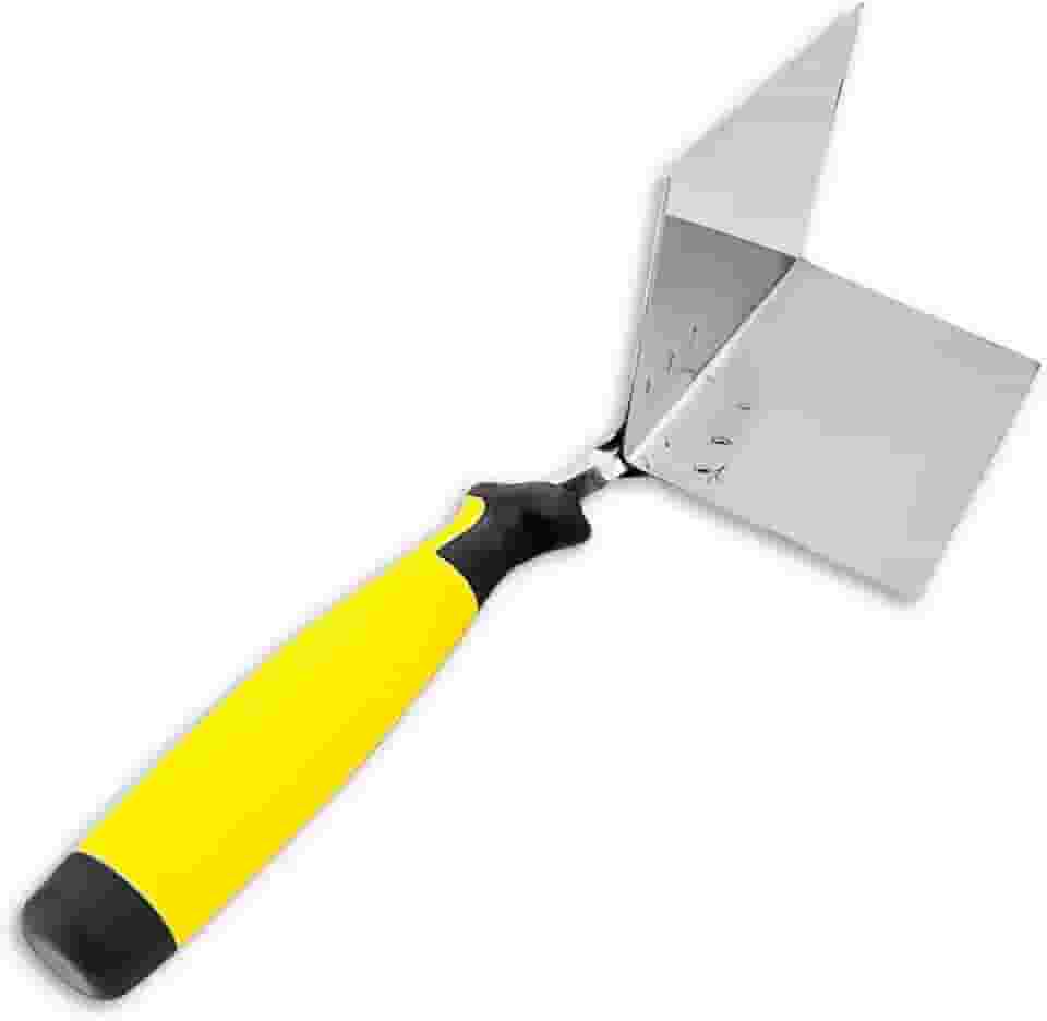 Desempenadeiras de Quina Evolution Aço Inox P/Acabamentos Com Massa Corrida Reboco Drywall Profissional - Amarelo