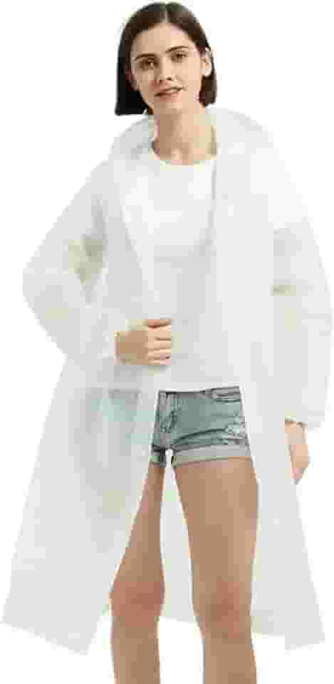 Poncho de chuva resistente à prova d'água reutilizável com capuz para adultos, roupa de chuva compacta embalável ao ar livre para acampamento, caminhadas, viagens