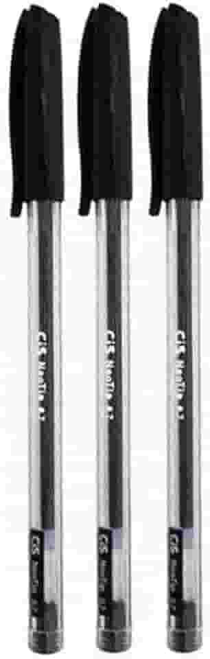 Kit com 3 de Canetas Esferográfica Scrit Ponta Agulha 0.7mm Cis (Preto)