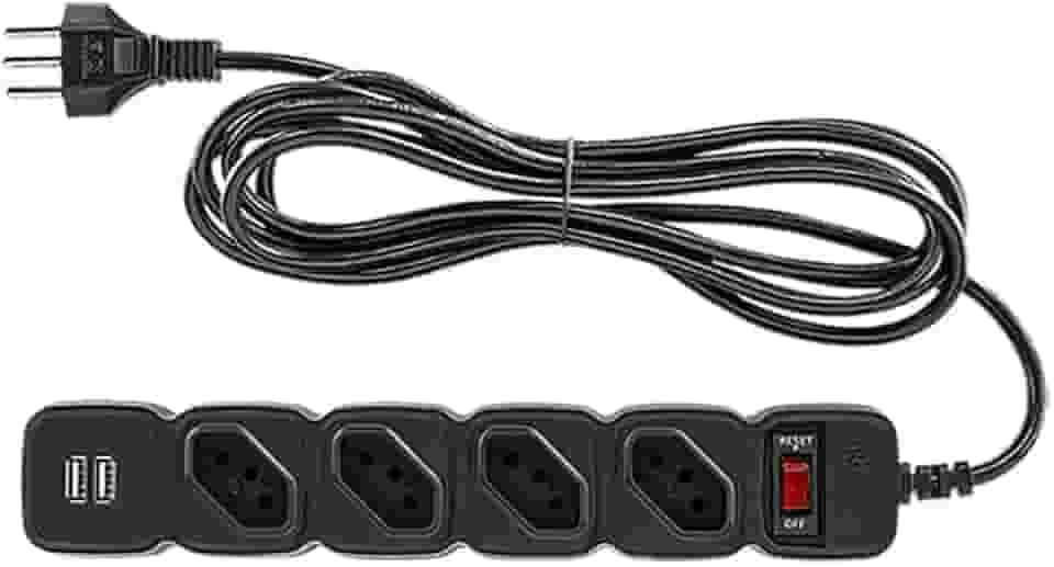 Filtro de linha com 4 tomadas e 2 entradas USB EPE 204+ Preto Intelbras