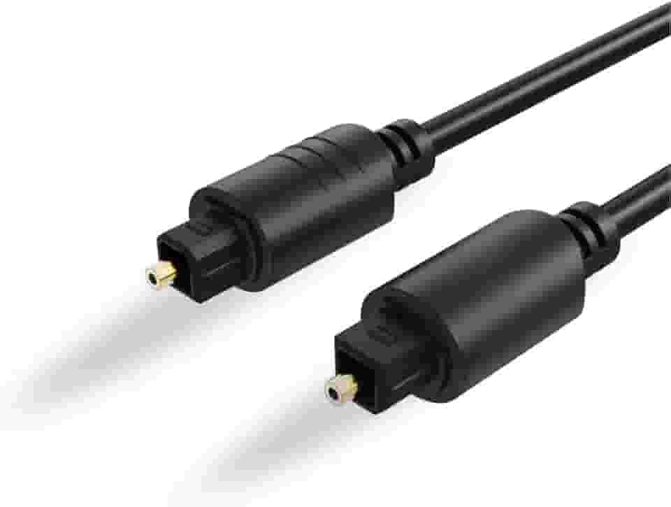 Cabo Audio Óptico Digital 2 Metros, Conectores Banhados a Ouro 24K, Compatível com Home Theater, TV, PS4, PS5, Xbox - Premium