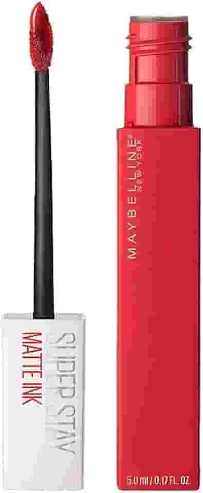 Maybelline SuperStay Matte Ink Batom Líquido Matte Longa Duração 16H com Aplicador Preciso, Não Transfere e Cor Intensa, Acabamento Matte Confortável, Cor 20 Pioneer Vermelho Clássico, 5ml
