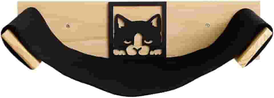 Cama de parede para gatos, Cama Pet Suspensa, madeira de pinho, rede preta