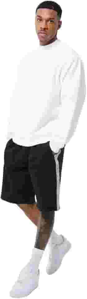 Blusa Moletom Gola Alta Oversized Masculino Quente Branco