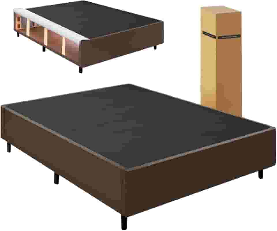 Cama Box desmontável com Baú Lateral Queen para Colchão de 1,58m Marrom