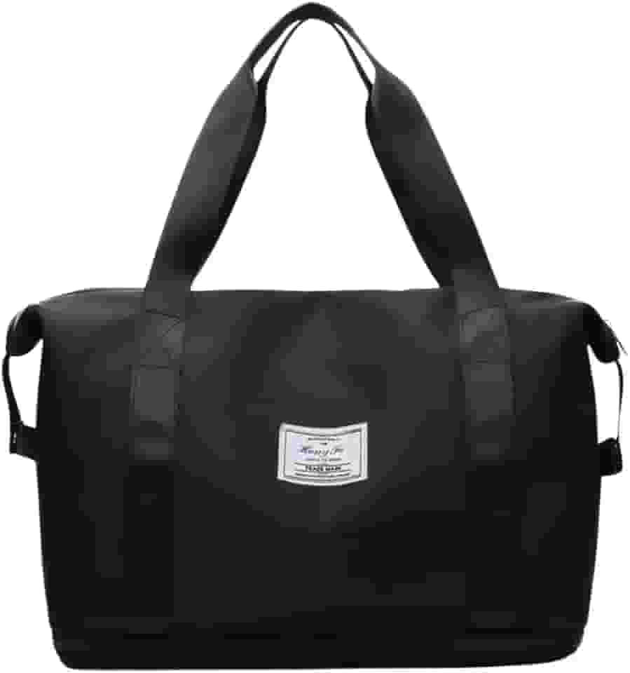 Bolsa Mala de Viagem Grande Hong Fu Impermeável expansível Multifuncional Multiuso(Academia, fitness, yoga e dia-a-dia) Bagagem de mão Oxford Divisores internos Porta Celular cor: Preta