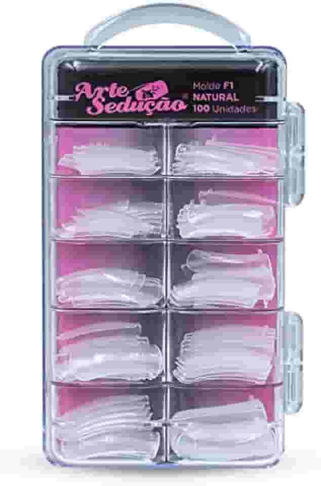 Molde F1 Natural Unhas de Gel, Arte Sedução, 100 Unidades