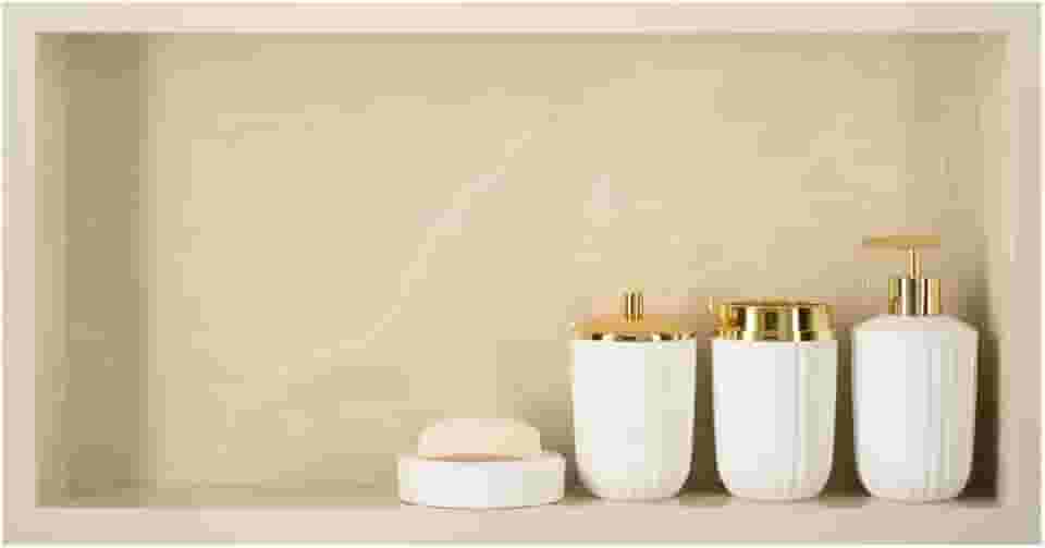 Nicho Em Porcelanato Polido P/Banheiro (Bege) 61 x 31 x 11cm