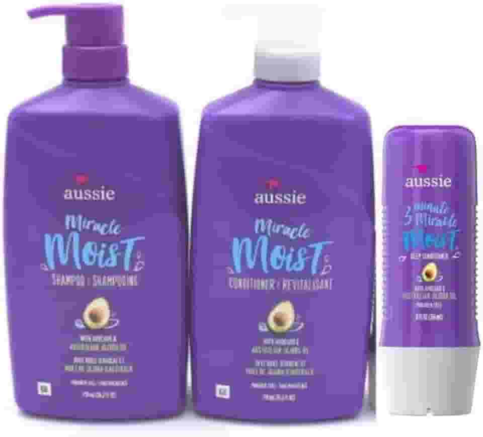 Aussie Kit Moist Shampoo, Condicionador 865ml e Mascara 236ml