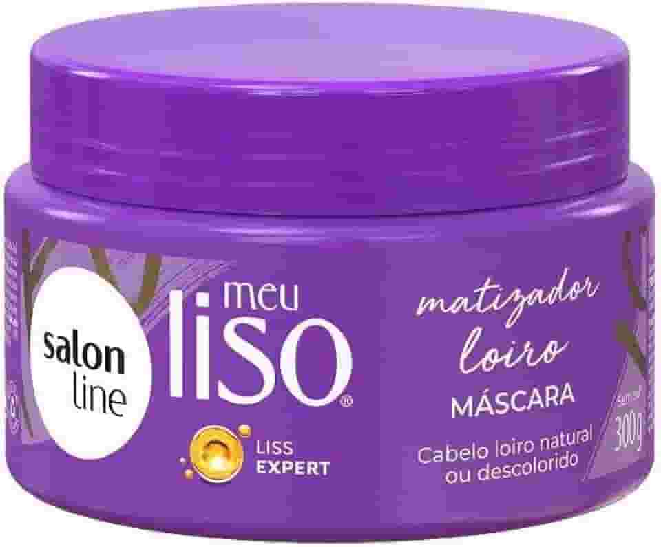 Salon Line, Máscara Matizadora, Meu Liso Loiro, Vegano - Para Cabelos Lisos Naturais, Alisados ou Relaxados, 300 g
