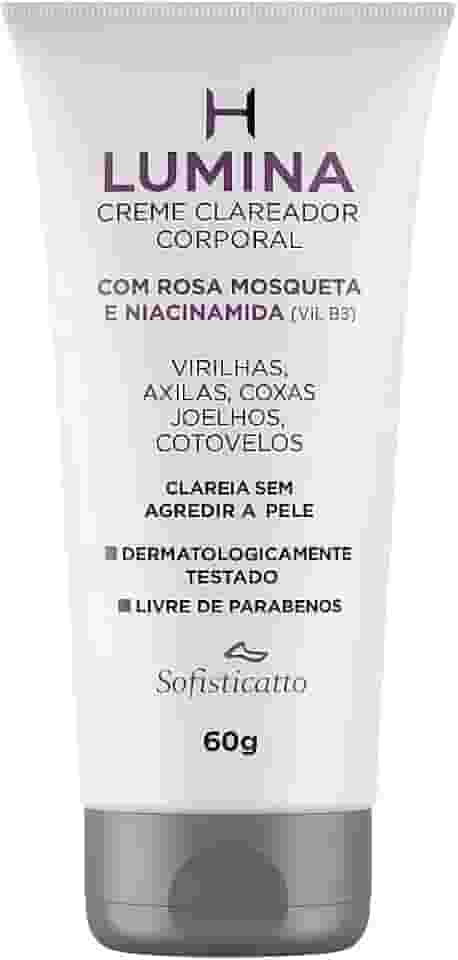 Creme Clareador Lumina 60g – Uniformiza Axilas e Virilhas | Hidratação Profunda, Pele Macia e Tom Mais Claro Naturalmente | Dermatologicamente Testado – Uso Cosmético Anvisa