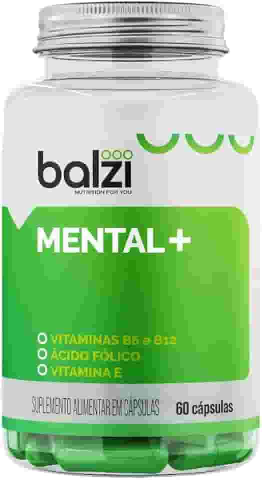 Mental+ Balzi | Suplemento para Memória, Foco e Desempenho Cognitivo com Fosfatidilserina, Colina, Cafeína e Taurina – 60 Cápsulas