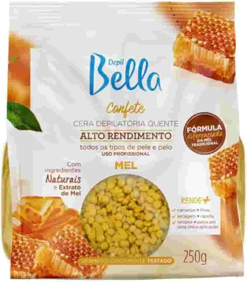 Cera Depilatória Confete Mel Alto Rendimento Depil Bella 250g, Cor: Incolor, Tamanho: Grande