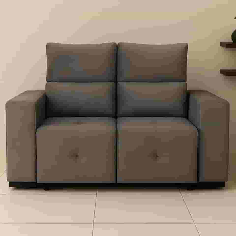 Sofá Retrátil Reclinável 2 Lugares Cancun em Veludo Pavia (CINZA)