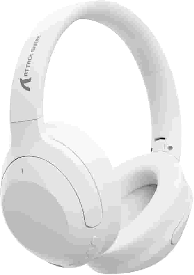 ATTACK SHARK G300 Fone de ouvido sem fio com cancelamento de ruído ativo,supra-auricular,ultraleve,dobrável,com fio/Bluetooth,20 horas de reprodução,microfone integrado,para viagens,escritório(Branco)