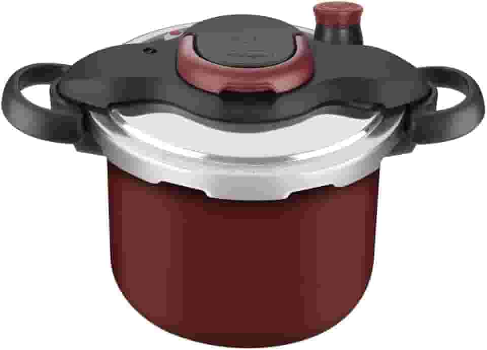 Panela de Pressão Rochedo Clipso Revestida Vermelha com Fechamento Externo e 4,5L de capacidade