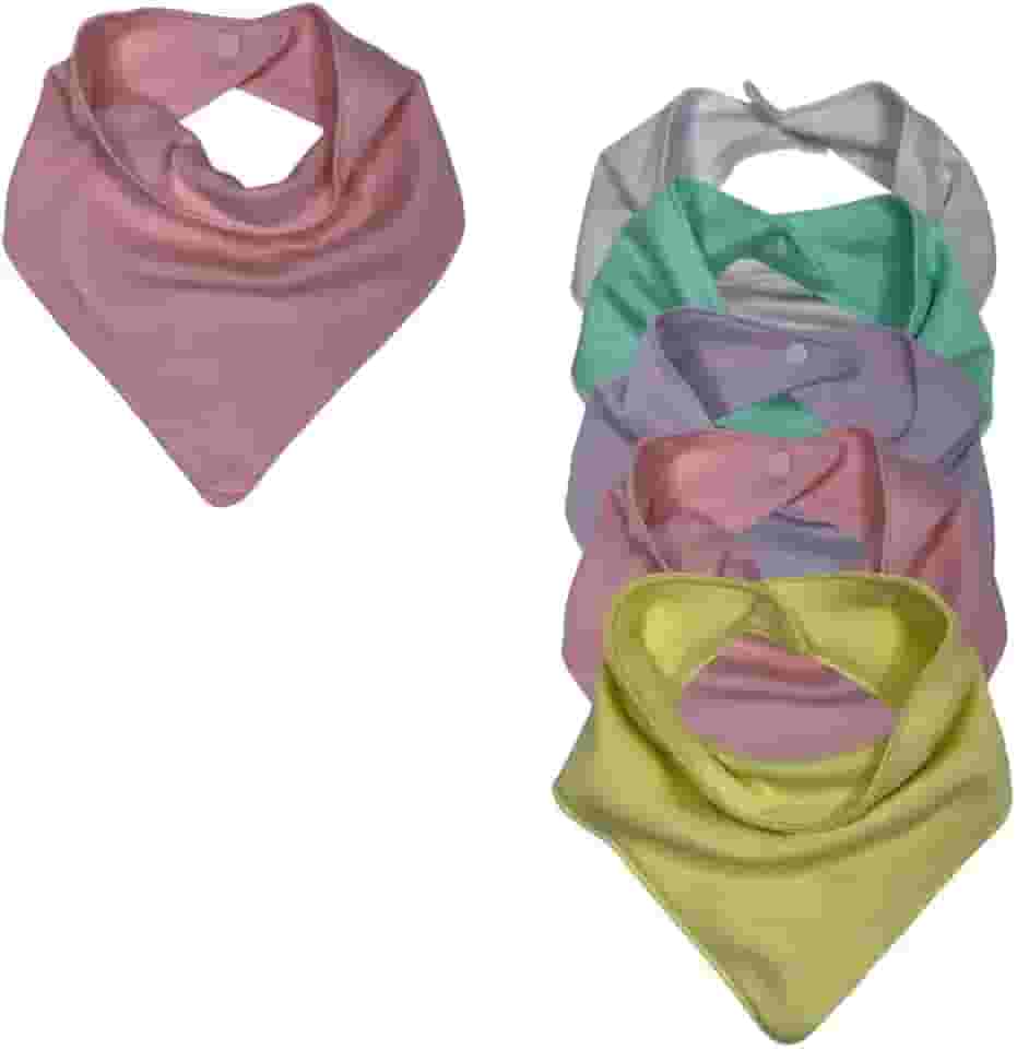 Kit 5 babadores Color Candy menino e menina em algod�o com duas regulagens