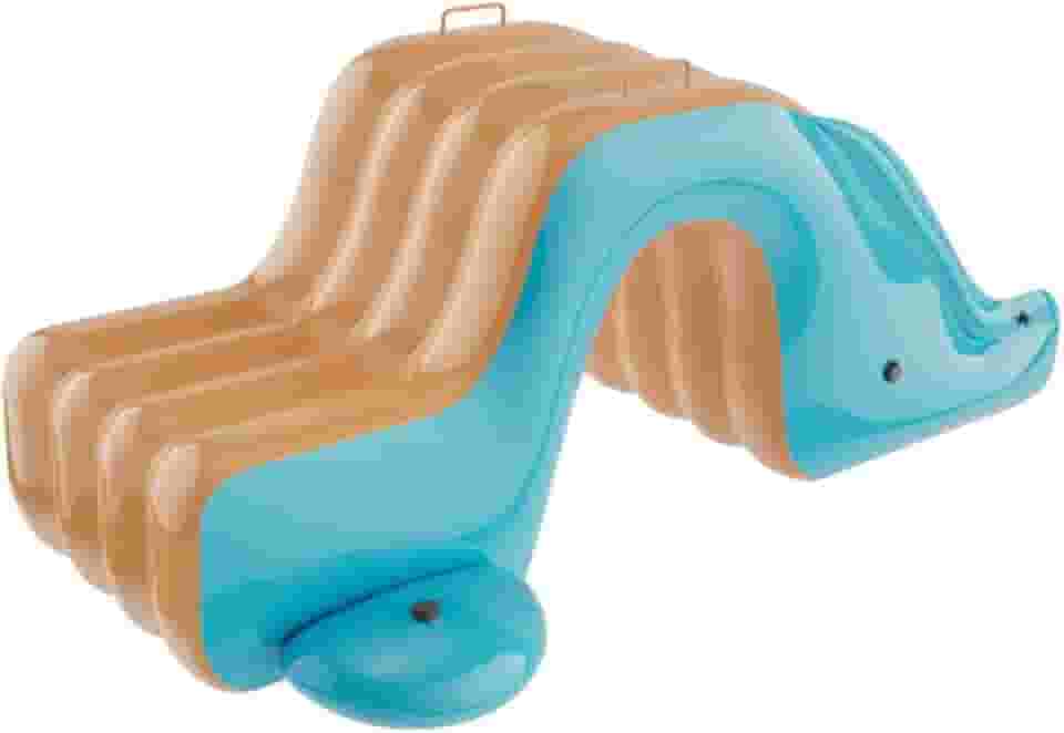 Tobogã Inflável, Centro de Jogos Inflável, Degraus Alargados, Fácil de Inflar, Brinquedo Divertido para Piscina, Jardim, Quintal E Festas de Verão, Verde e Laranja