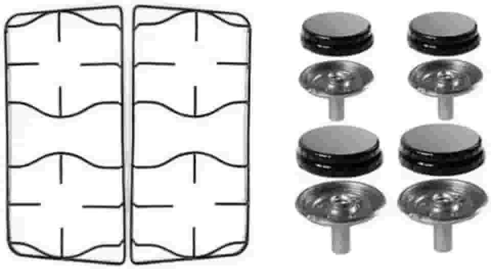 2 Grelhas Grades Serve Para Fogao Esmaltec Agata Sem Pino + 2 Espalhadores sendo 2 Grandes e 2 Pequenos + 2 Queimadores sendo 2 Grandes e 2 Pequenos