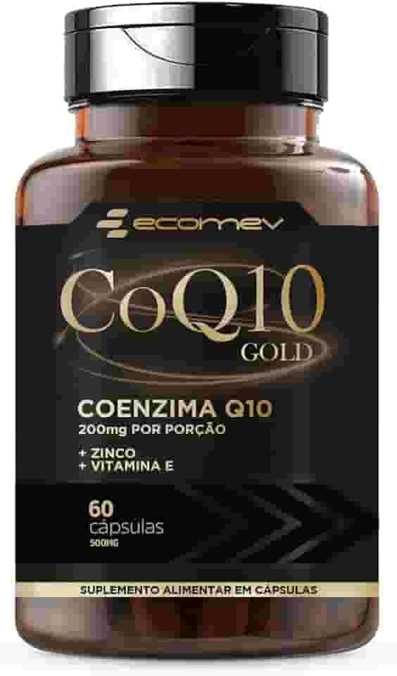 Coenzima Q10 Gold 200Mg De CoQ10 Pura + Vitamina E + Zinco 60 Cáps - Ecomev