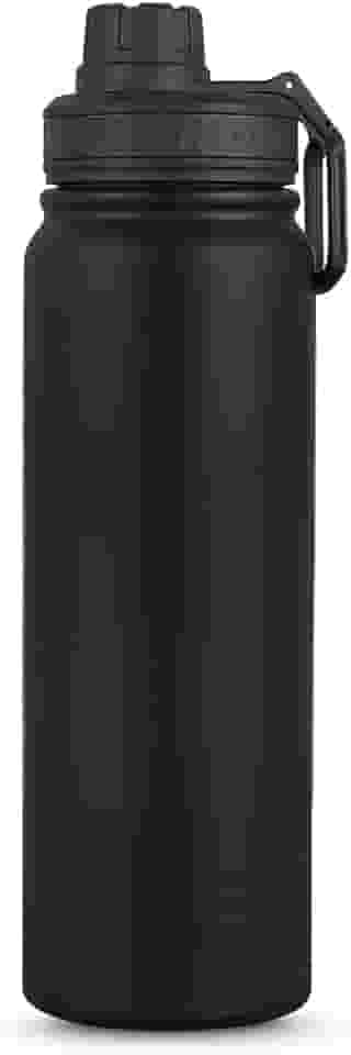 Garrafa Térmica 800ml de Inox, Parede Dupla, Isolamento a Vácuo, Bico Antivazamento, Com Alça, Mantém Quente e Gelado (Preta)