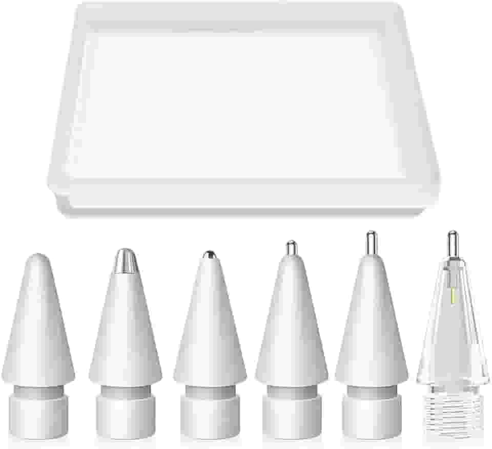 Pontas de lápis de substituição compatíveis com Apple Pencil, vários acessórios duráveis compatíveis com iPad Pro/Pencil Pro/USB-C/ 1ª geração/2ª geração (6 peças)