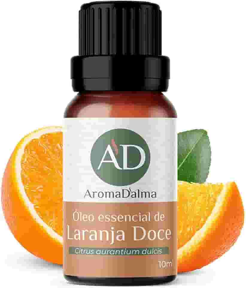 Óleo Essencial De Laranja Doce 100% Puro - 10ml - Ideal Para Difusor, Aromaterapia e Cuidados Com o Corpo I Aroma Frutal, Cítrico e Suave I Aroma D'alma