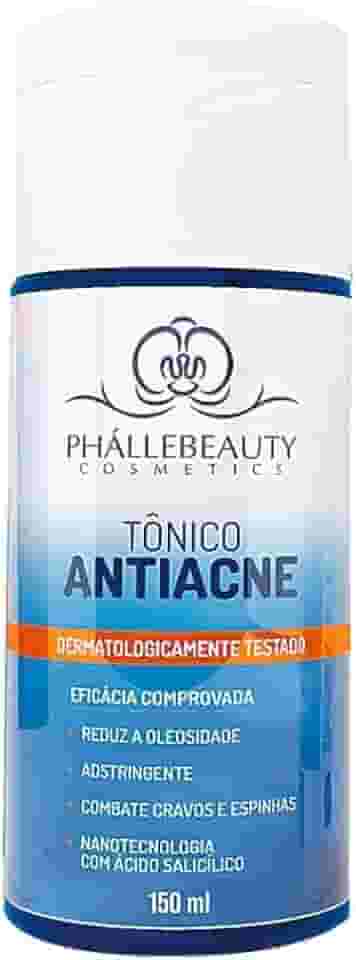 Tônico Anti-acne Phállebeauty - Seca Espinhas Rápido, Controla Oleosidade e Poros - Facial Astringente 150ml PH0553