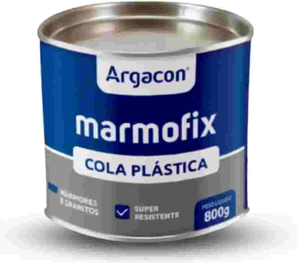 Massa Plástica Argacon Cola para Mármores Granitos Porcelanatos 800g (Branca)