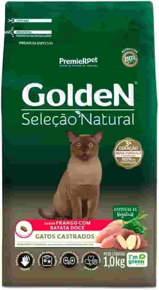 PremieR Pet Golden Seleção Natural Ração Seca para Gatos Castrados Sabor Frango com Batata Doce 1kg