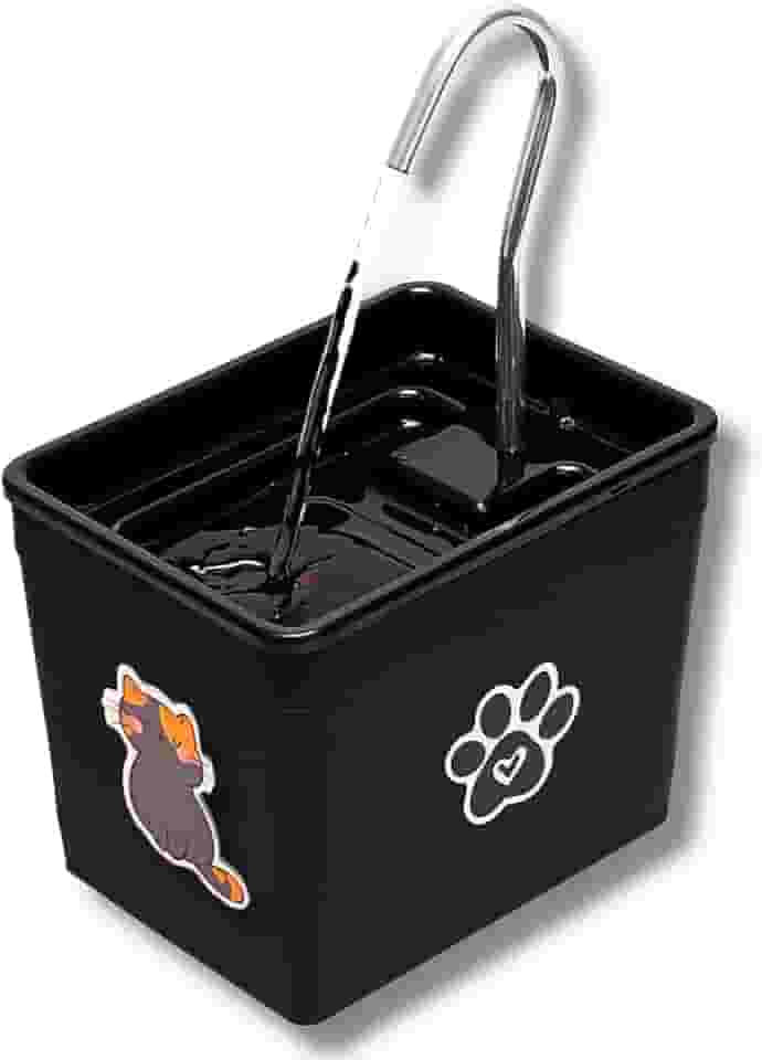 Bebedouro para Gatos 1,8L Automático – Fonte Silenciosa Bivolt, Estimula Hidratação, Evita Problemas Renais, Ideal para Pets (Black, 1,8 Litros)