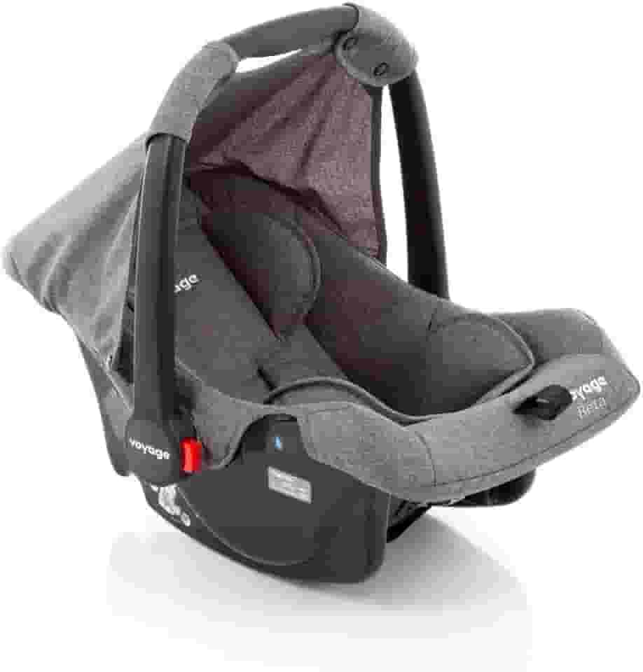 Voyage Bebê Conforto Infantil para Carro Beta, Cinto 3 Pontos, Capota Removível Grupo 0+ (Até 13kgs), Cinza Mescla