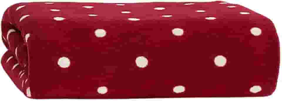 Manta Cobertor Em Microfibra Dyuri Mix 180x200cm Toque Aveludado Estampada Em Bolinhas Poa 1 Peça | ADMIRARE (VINHO)