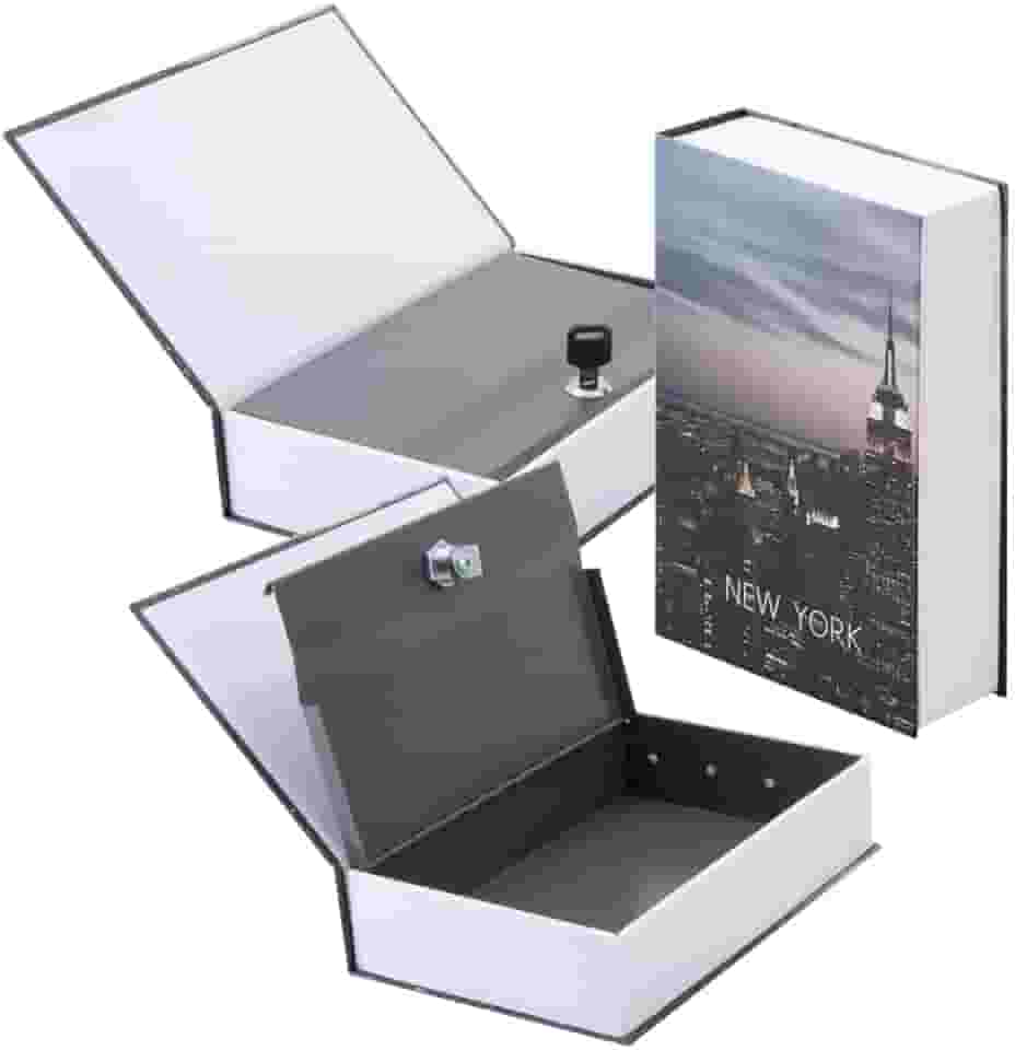 Cofre Porta Joias Camuflado em Formato de Livro com Chave