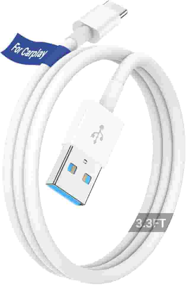 Cabo CarPlay para Apple iPhone 16/15 Pro Max/Plus – Cabo carregador de carro USB A para USB C para iPad Pro/Air/Mini e Samsung Galaxy