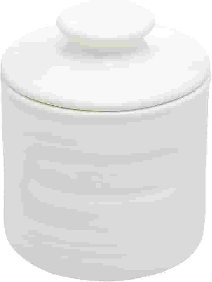 WOLFF - Manteigueira Francesa de Cerâmica com Tampa Branca Matte 8cm x 8cm x 9cm