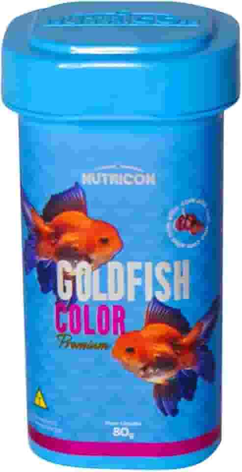 Nutricon: Ração Goldfish Color 80g | Alimento Extrusado Flutuante para Kinguios | Realce de Cor com Astaxantina, Spirulina e Urucum, Fortalece a Imunidade e Saúde Diária