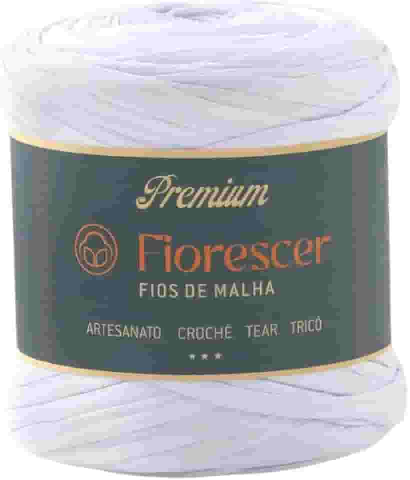 Fio de Malha Premium Fiorescer, Branco, 140 metros, 28 mm, Crochê, Tear, Tricô