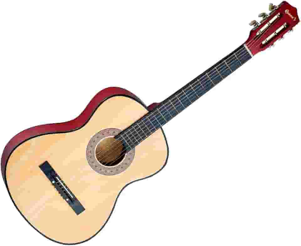 Violão Acústico Tradicional para Iniciantes, 6 Cordas de Aço, Bege, 38', Madeira Birch/Basswood