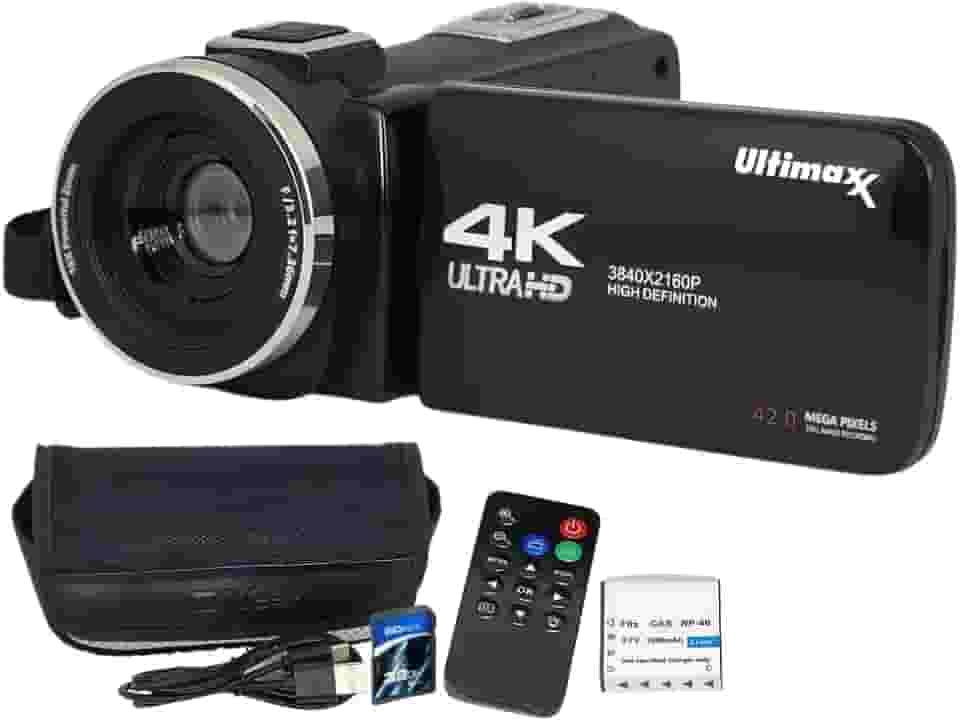 Ultimaxx Câmera Filmadora 4K Gravador de Vídeo 42Mp Suporte para Câmera Vlogging Youtube Tiktok Filmadora Digital com Tela Lcd de 3 ', Zoom Digital 18X para Adultos Crianças Adolescentes Iniciantes