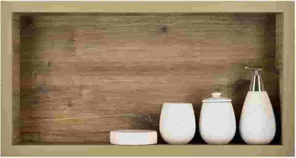 Nicho Em Porcelanato P/Banheiro (Madeirado) 61 x 31 x 11 cm