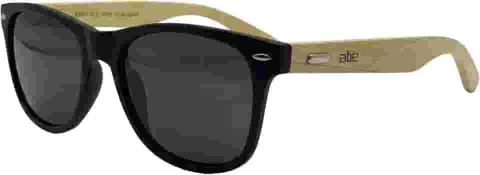 Óculos De Sol Premium Masculino King One, Lente CR-39 Polarizada UV400, Preto Fosco, Madeira ECO, Case Couro Incluso, Marca ABÊ CLUB